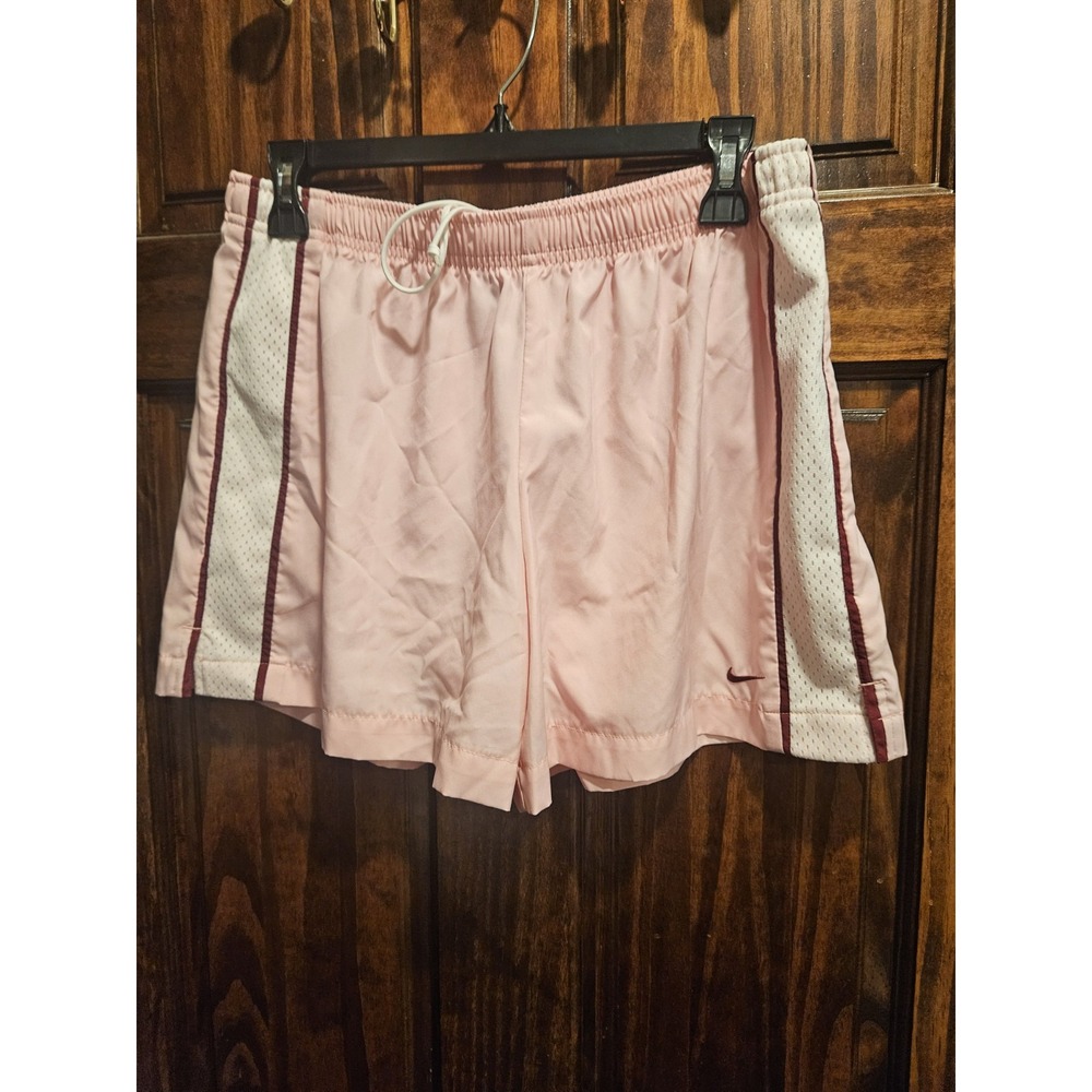 Nike Womens Pink Athletic Shorts Medium Mesh Side Panels Running Training F1